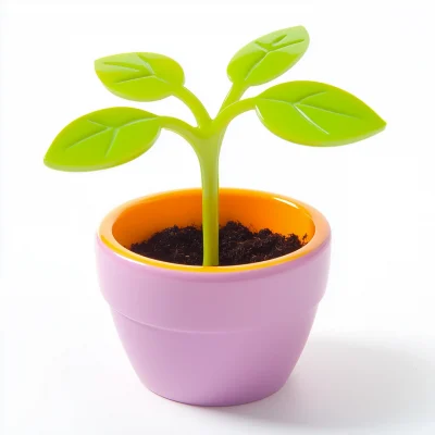 Clay Pot with Seedlings