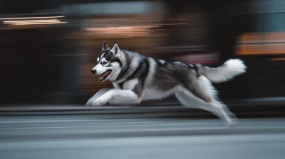 Dynamic Siberian Husky Running