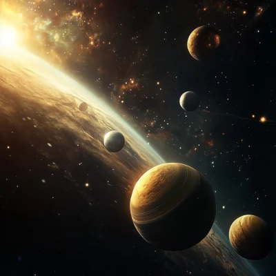 Cosmic Planetary Scene