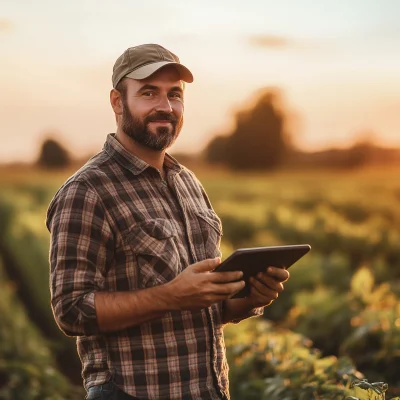 Confident Farmer in Field