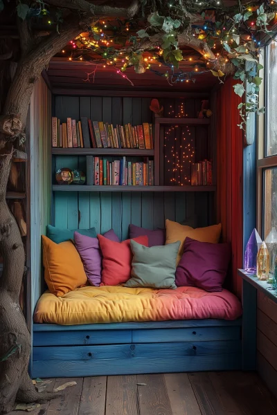 Rainbow Treehouse Reading Corner