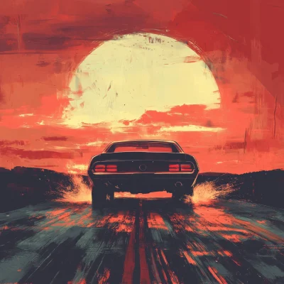 Muscle Car Sunset