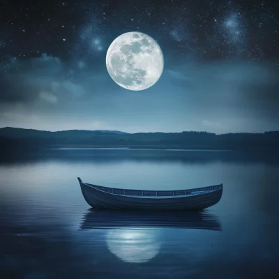 Serene Moonlit Lake