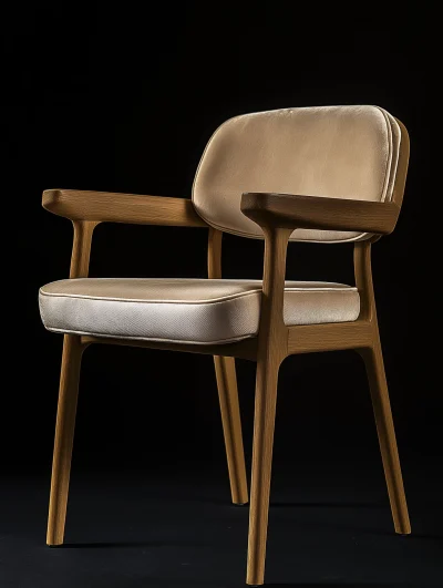 Modern Beige Velvet Chair