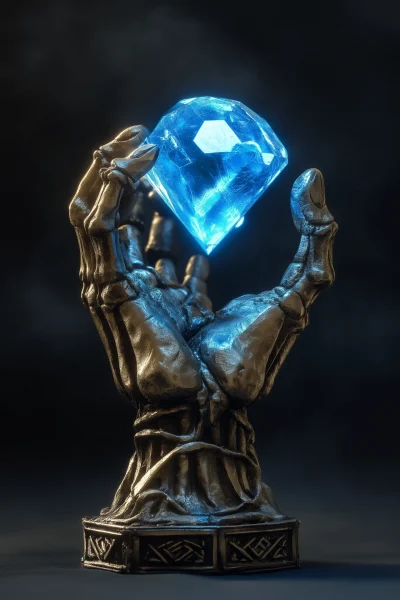 Glowing Blue Gemstone