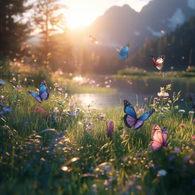 Butterflies Over the Lake