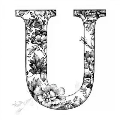 Floral U Letter