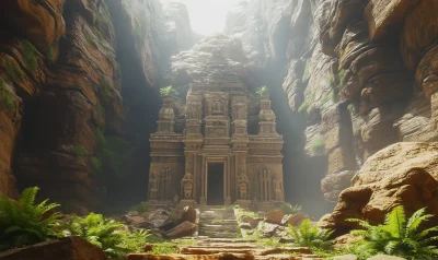 Mysterious Temple in Canyon