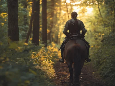 Knight Riding Through Forest