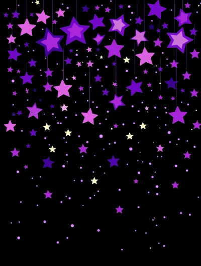 Purple Stars in Dark Sky