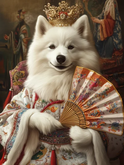 Samoyed in Hanfu