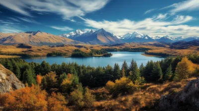 Vivid Landscape with Lake