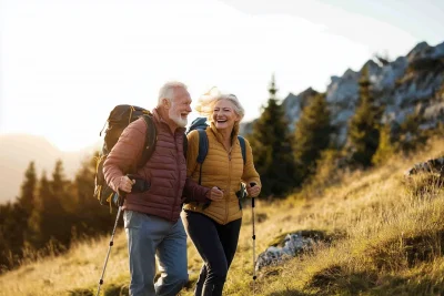 Elderly Couple Hiking