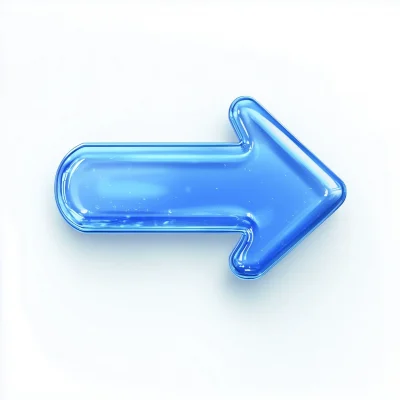 Blue Glass Arrow Icon