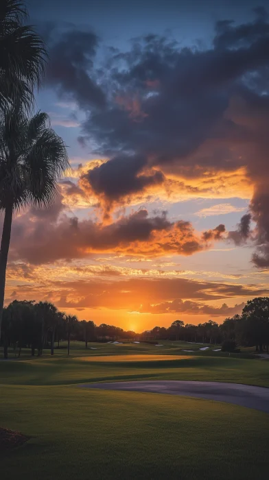 Sunset at Florida Golf Course