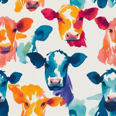 Colorful Cow Print