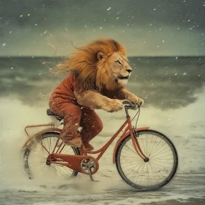 Lion on a Bicycle