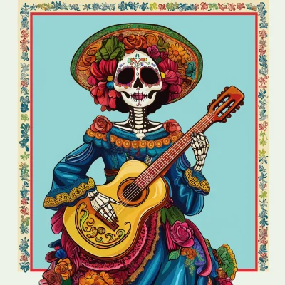 Catrina Mariachi Illustration