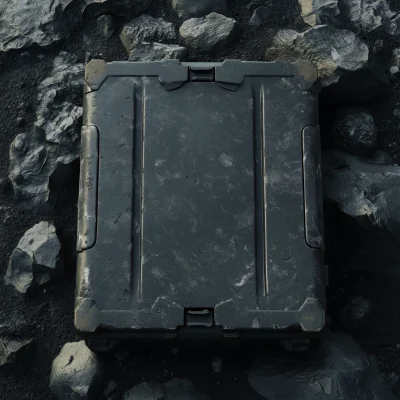 Military Box on Rocky Surface