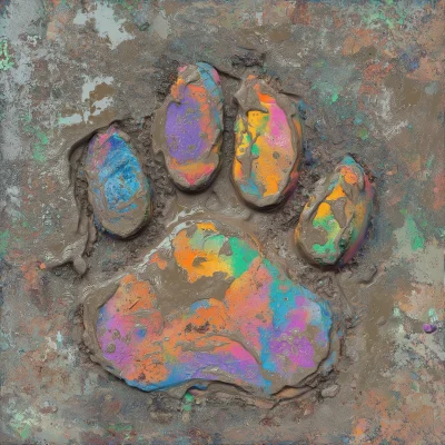 Abstract Paw Print