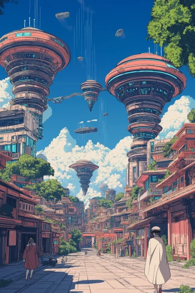 Futuristic Utopian City Poster