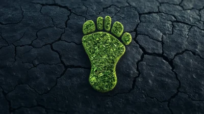 Green Footprint on Cracked Earth