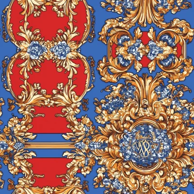 Rococo Pattern with Logo Motif