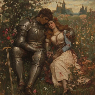 Knight and His Wife in a Garden