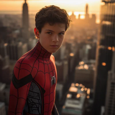 Teenager in Spider Costume