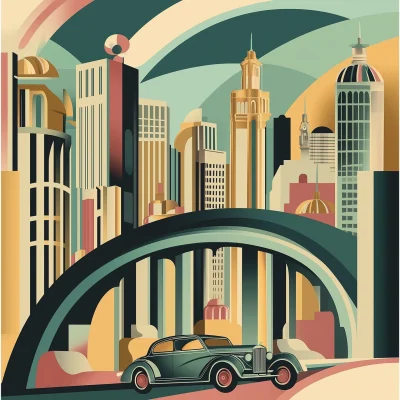 Toledo City Art Deco Poster