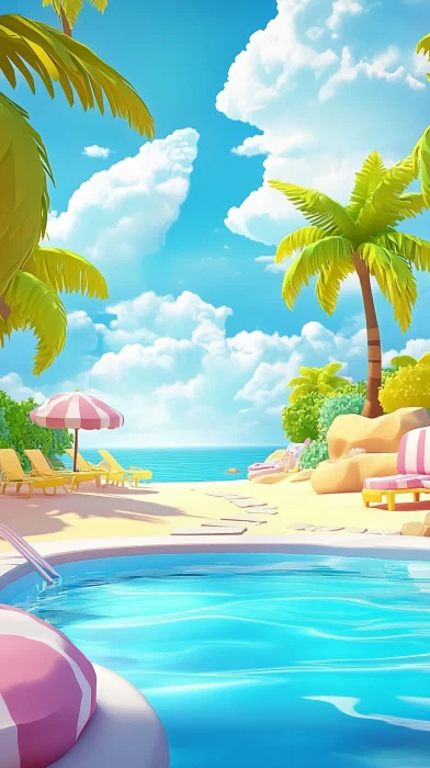 Beach and Pool Background