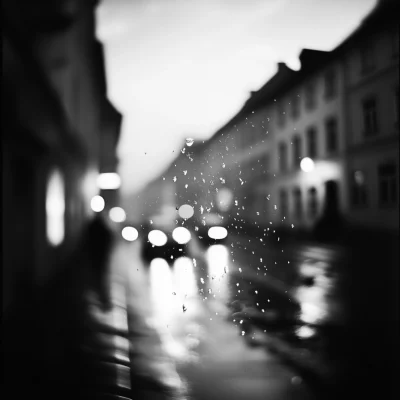 Blurry Rainy Street