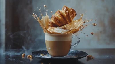 Aesthetic Croissant and Latte