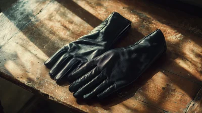 Matte Black Leather Gloves on Desk