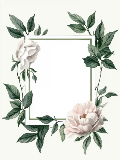 Watercolor Floral Frame