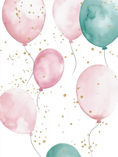 Whimsical Watercolor Balloons