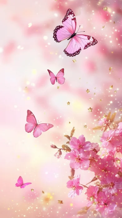 Soft Pastel Butterfly Wallpaper