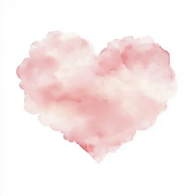 Heart Cloud Watercolor Clipart