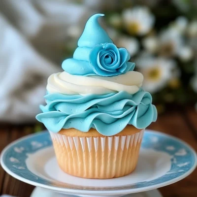 Turquoise Creamy Cupcake