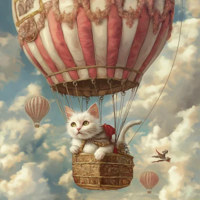 Cat in a Hot Air Balloon