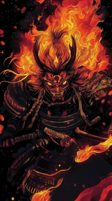 Fierce Oni Samurai Warrior