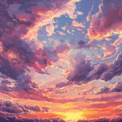 Cloudy Sunset Sky