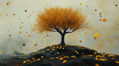 Barren Tree with Golden Coins