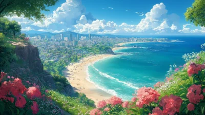 Anime Beach Scene