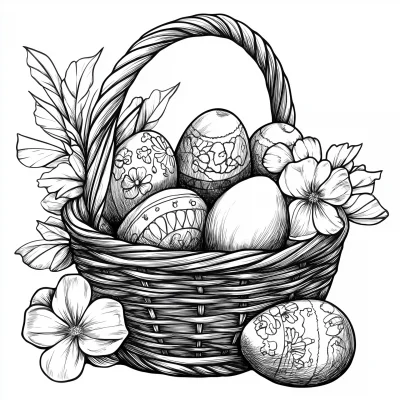 Easter Coloring Illustration