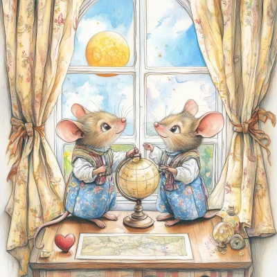 Whimsical Mice in a Dreamy Setting