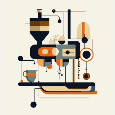 Abstract Coffee Machine Illustration