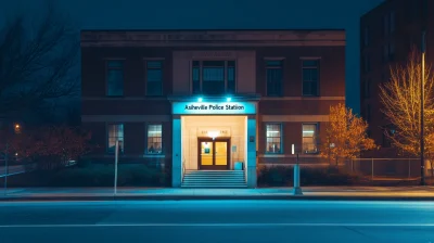 Asheville Police Station at Night