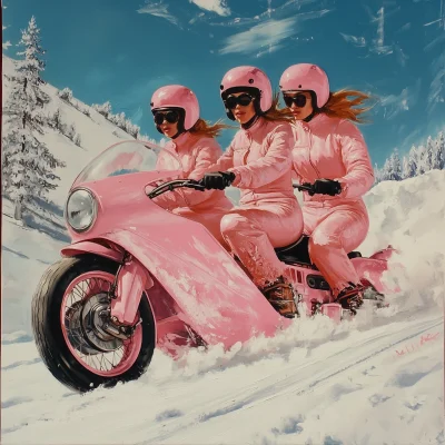 Profile of a Pink Snow Moto