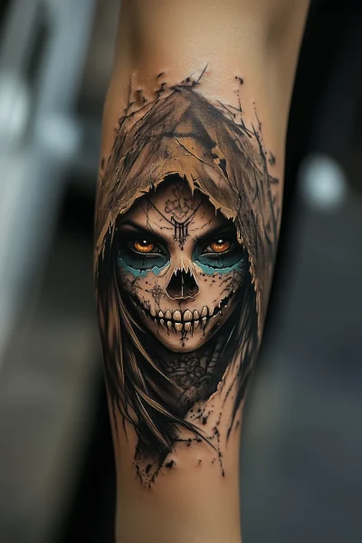 Mexican Woman Ghost Tattoo